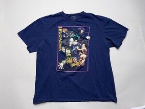 My Hero Academia Shirt Mens 2XL Blue Anime Funimation Graphic Tee Boku No Hero